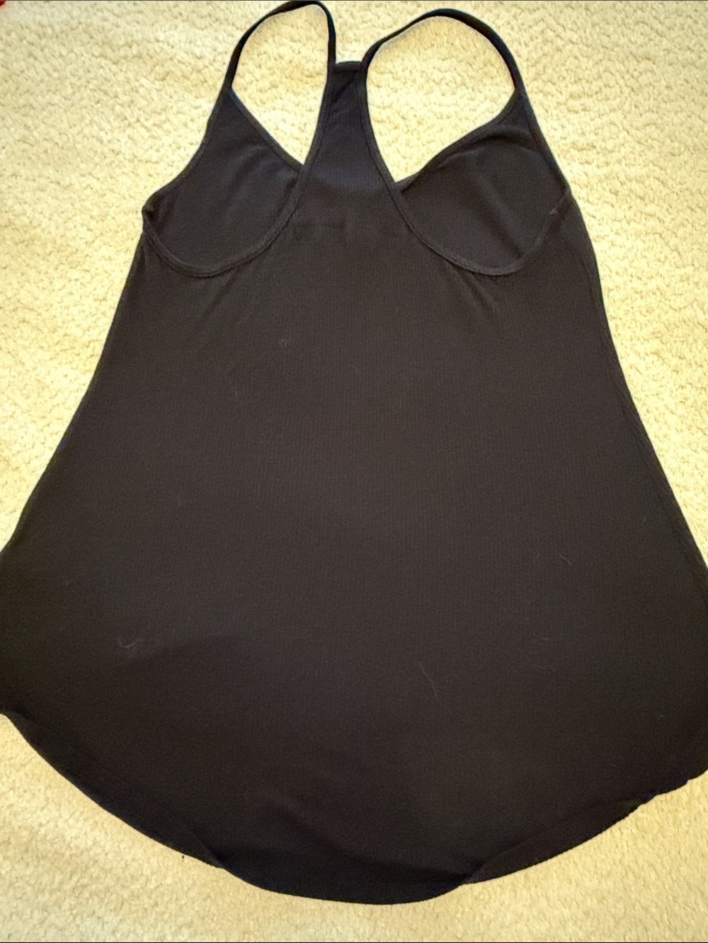 Enza Costa Black Ribbed Racerback High Low Hem Spaghetti Strap Tank - size Med - Picture 4 of 10